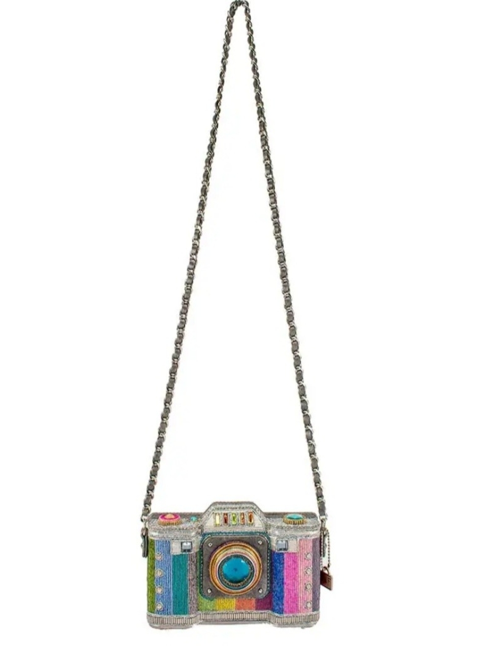 Mary Frances Multicolor Beaded Camera Crossbody with Turquoise Gem - Picture 6 of 7